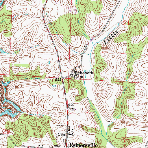 Topographic Map of Rehobeth Cemetery, OH