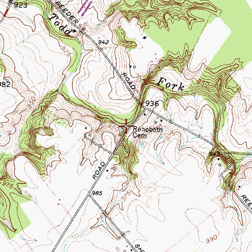 Topographic Map of Rehoboth Cemetery, OH