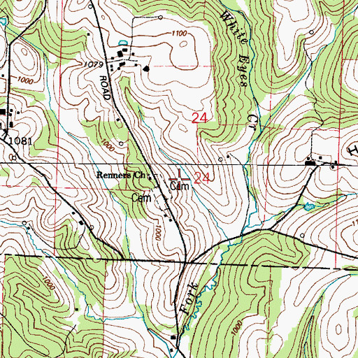 Topographic Map of Renners Church, OH