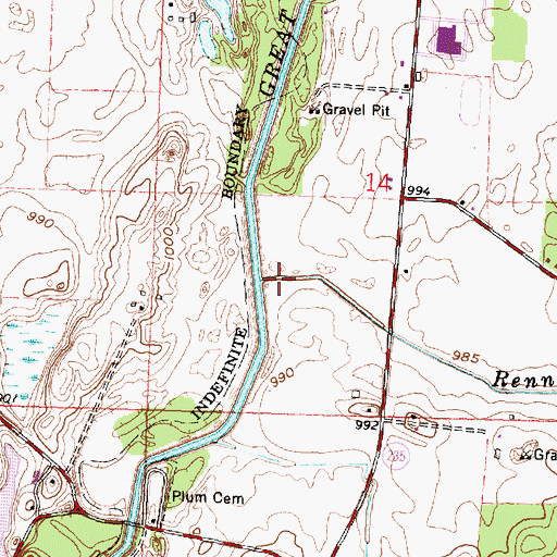 Topographic Map of Rennick Creek, OH