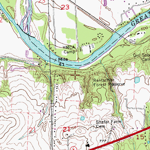 Topographic Map of Rentschler Forest Preserve, OH
