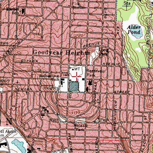 Topographic Map of Reservoir Park, OH