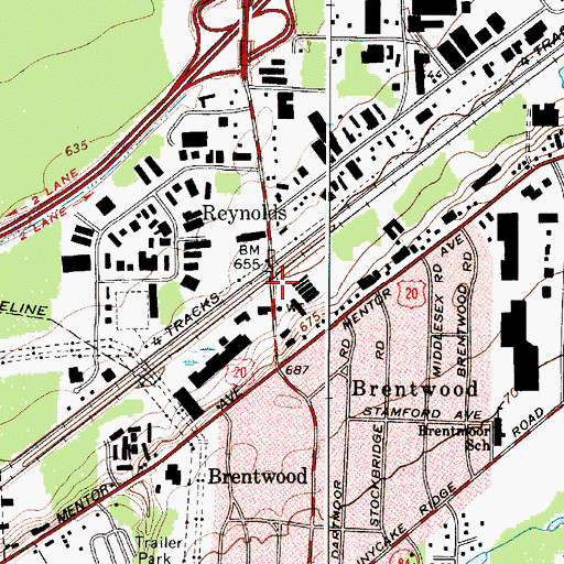 Topographic Map of Reynolds, OH