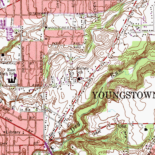 Topographic Map of Richey School, OH