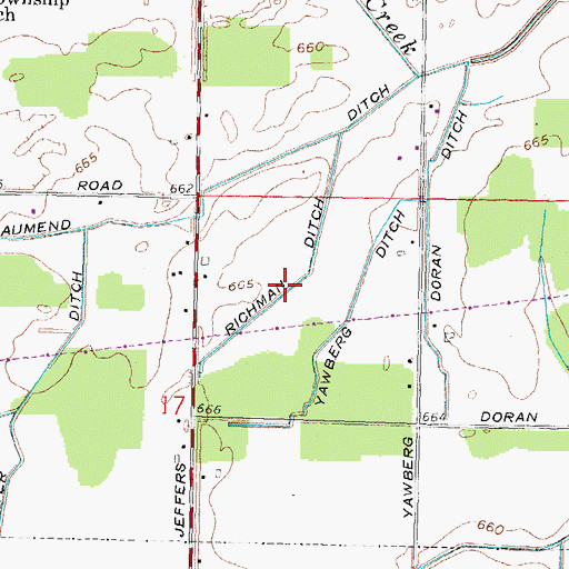 Topographic Map of Richman Ditch, OH