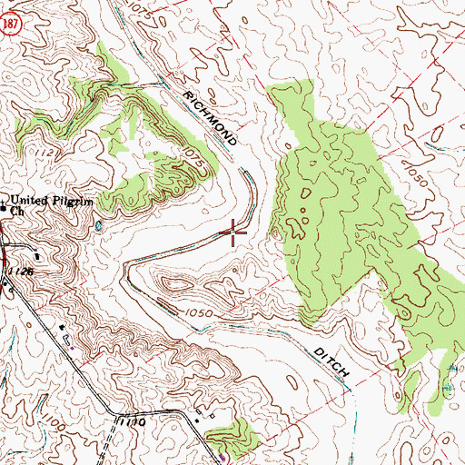 Topographic Map of Richmond Ditch, OH