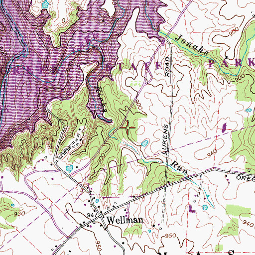 Topographic Map of Richs Run, OH