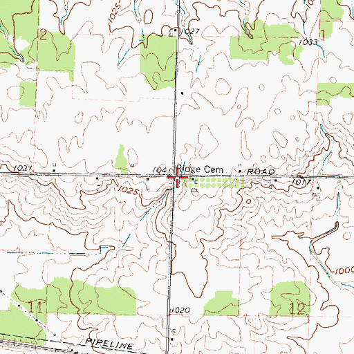 Topographic Map of Ridge Cemetery, OH