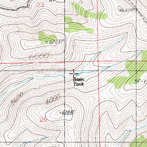 Topographic Map of Basin Tank, AZ