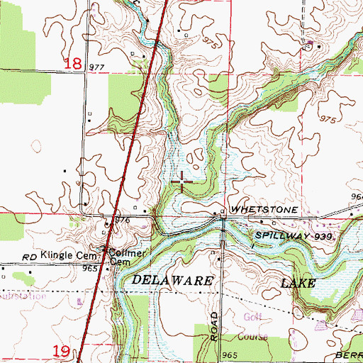 Topographic Map of Riffle Creek, OH