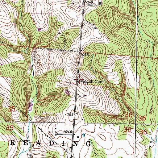 Topographic Map of Pisgah Cemetery, OH