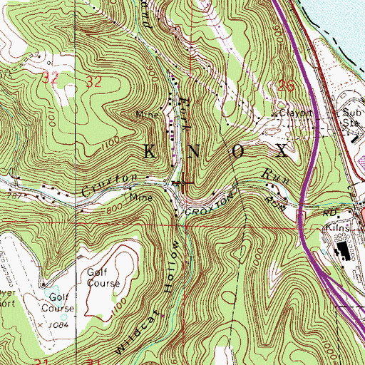 Topographic Map of Righthand Fork Croxton Run, OH