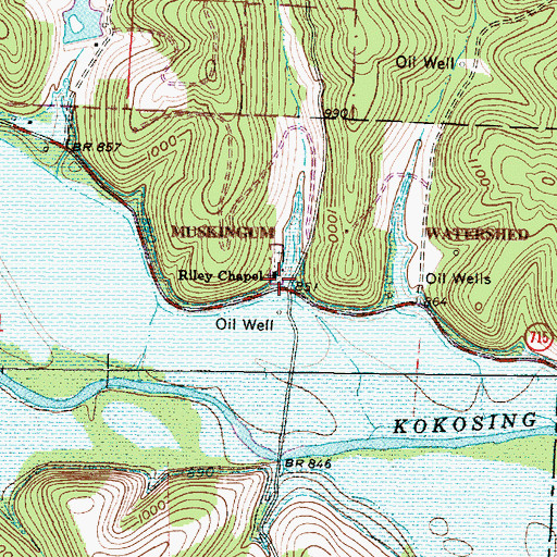 Topographic Map of Riley Chapel, OH