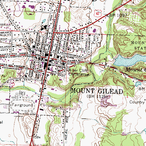 Topographic Map of River Cliff Cemetery, OH