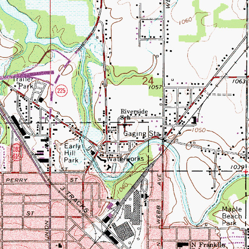 Topographic Map of Riverside School, OH