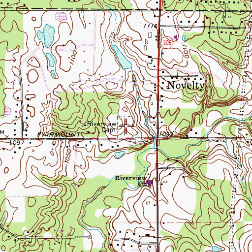 Topographic Map of Riverview Cemetery, OH
