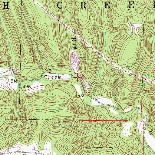 Topographic Map of Roach Run, OH