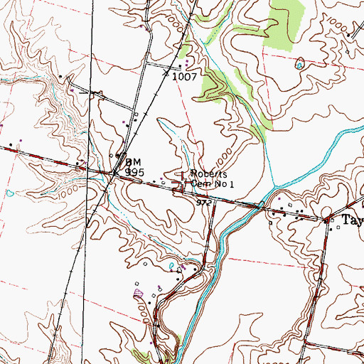 Topographic Map of Roberts Cemetery Number 1, OH