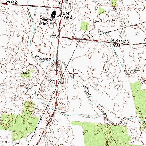 Topographic Map of Roberts Ditch, OH