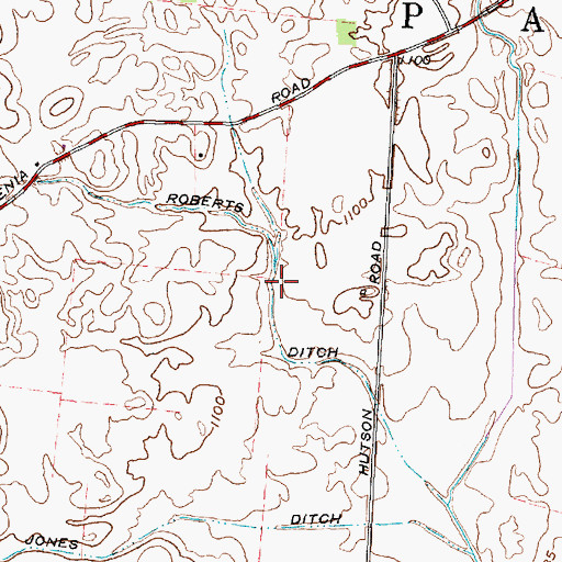 Topographic Map of Roberts Ditch, OH
