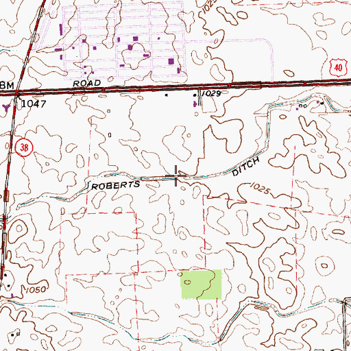 Topographic Map of Roberts Ditch, OH