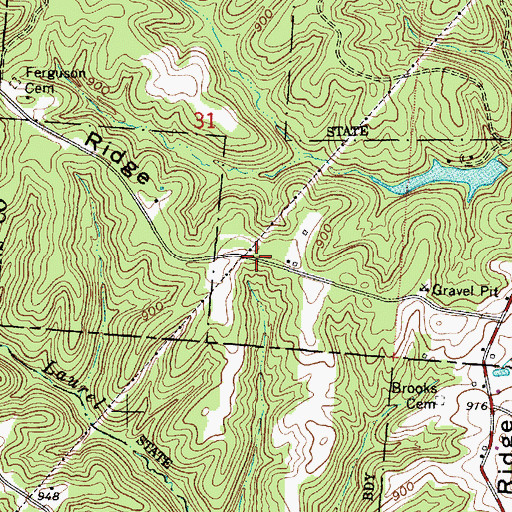 Topographic Map of Robinett Ridge, OH