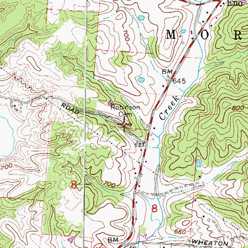 Topographic Map of Robinson Cemetery, OH