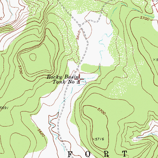 Topographic Map of Rocky Basin Tank Number Two, AZ