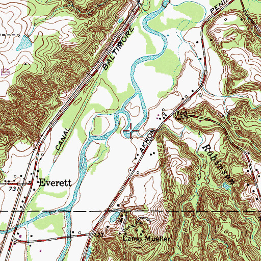 Topographic Map of Robinson Run, OH