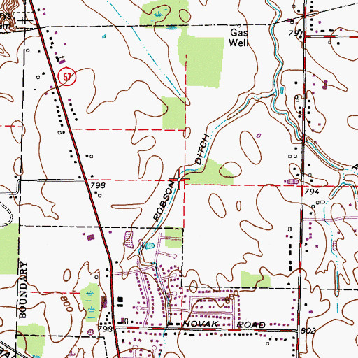 Topographic Map of Robson Ditch, OH