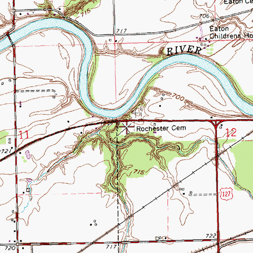 Topographic Map of Rochester Cemetery, OH