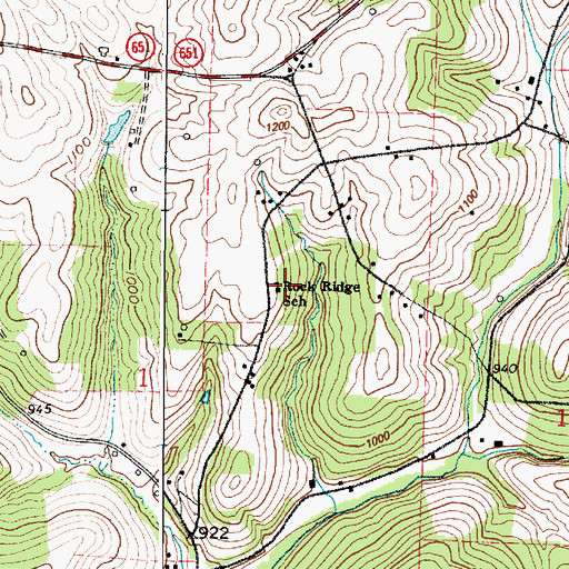 Topographic Map of Rock Ridge School, OH