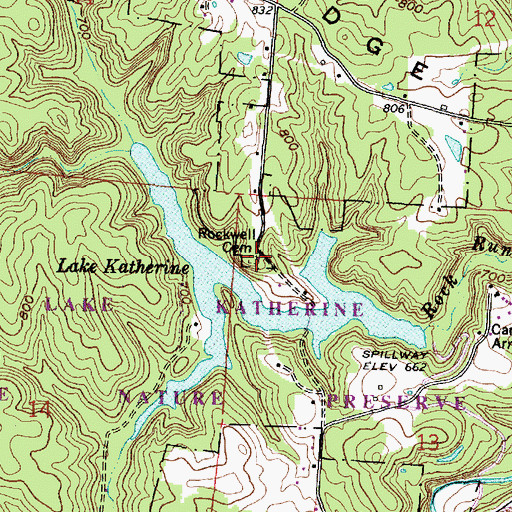 Topographic Map of Rockwell Cemetery, OH