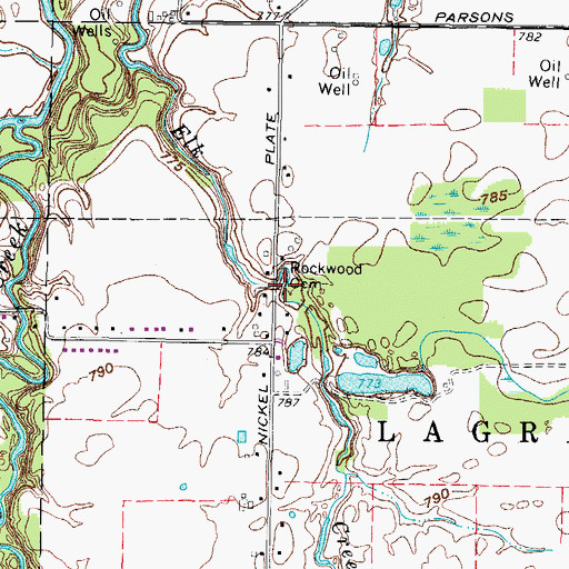 Topographic Map of Rockwood Cemetery, OH