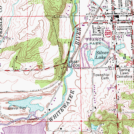 Topographic Map of Rocky Fork, OH