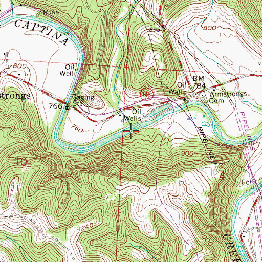 Topographic Map of Rocky Fork, OH