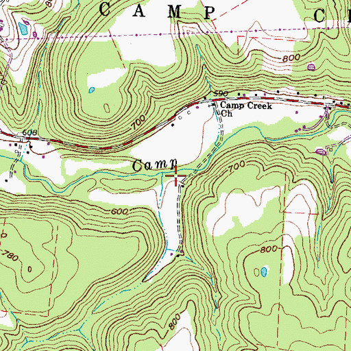 Topographic Map of Rocky Fork, OH
