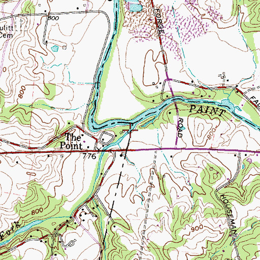 Topographic Map of Rocky Fork, OH