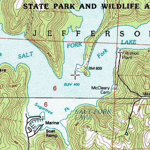 Topographic Map of Rocky Fork, OH