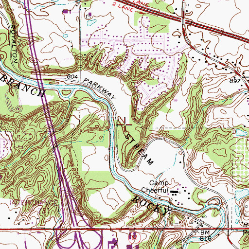 Topographic Map of Rocky River Reservation, OH