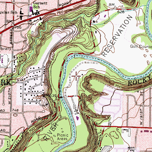 Topographic Map of Rocky River Reservation, OH
