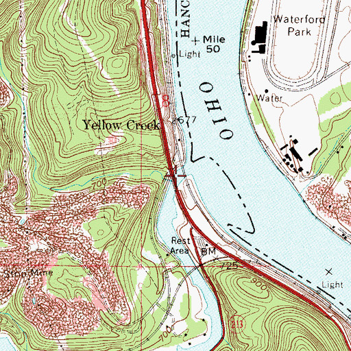 Topographic Map of Rocky Run, OH