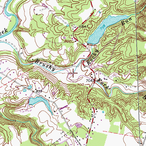 Topographic Map of Rocky Run, OH