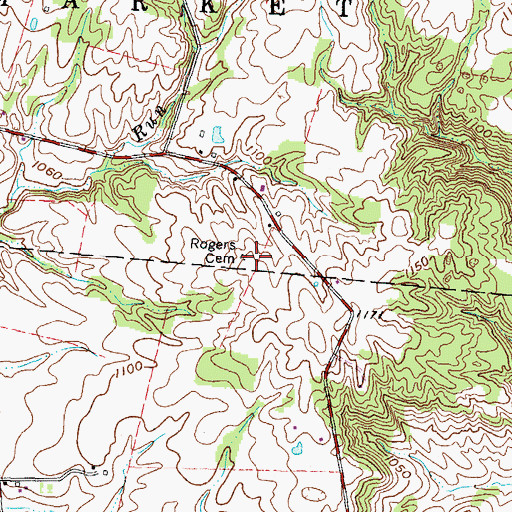 Topographic Map of Rogers Cemetery, OH