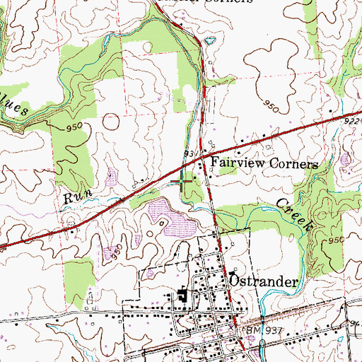 Topographic Map of Ronolds Run, OH