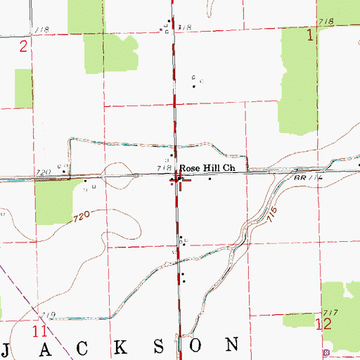 Topographic Map of Rose Hill Church, OH