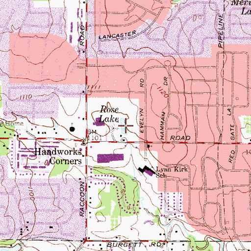 Topographic Map of Rose Lake, OH