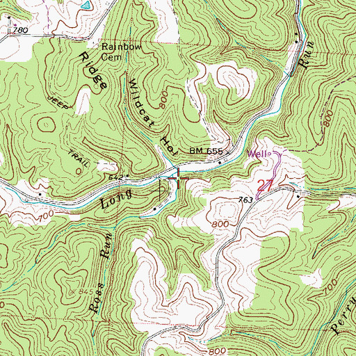 Topographic Map of Ross Run, OH