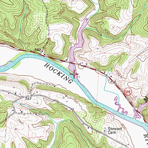 Topographic Map of Ross Run, OH