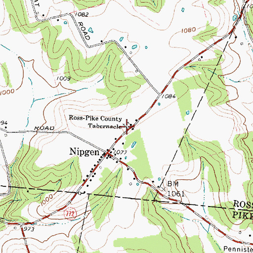Topographic Map of Ross-Pike County Tabernacle, OH